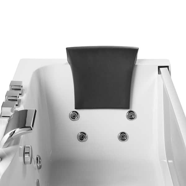 Empava 59 in. Acrylic Center Drain Rectangular Alcove
