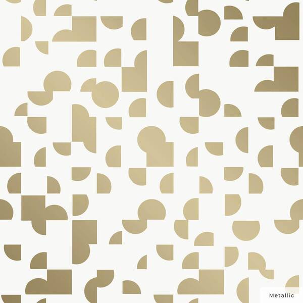 Tempaper Metallic Soiree Gold Mod Geo Vinyl Peel and Stick Wallpaper Roll (Covers 28 sq. ft.)