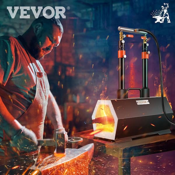 Propane Forge Portable Double Burner for Tool and Knife Making Large Capacity Blacksmith Forge Mini Furnace Complete Kit