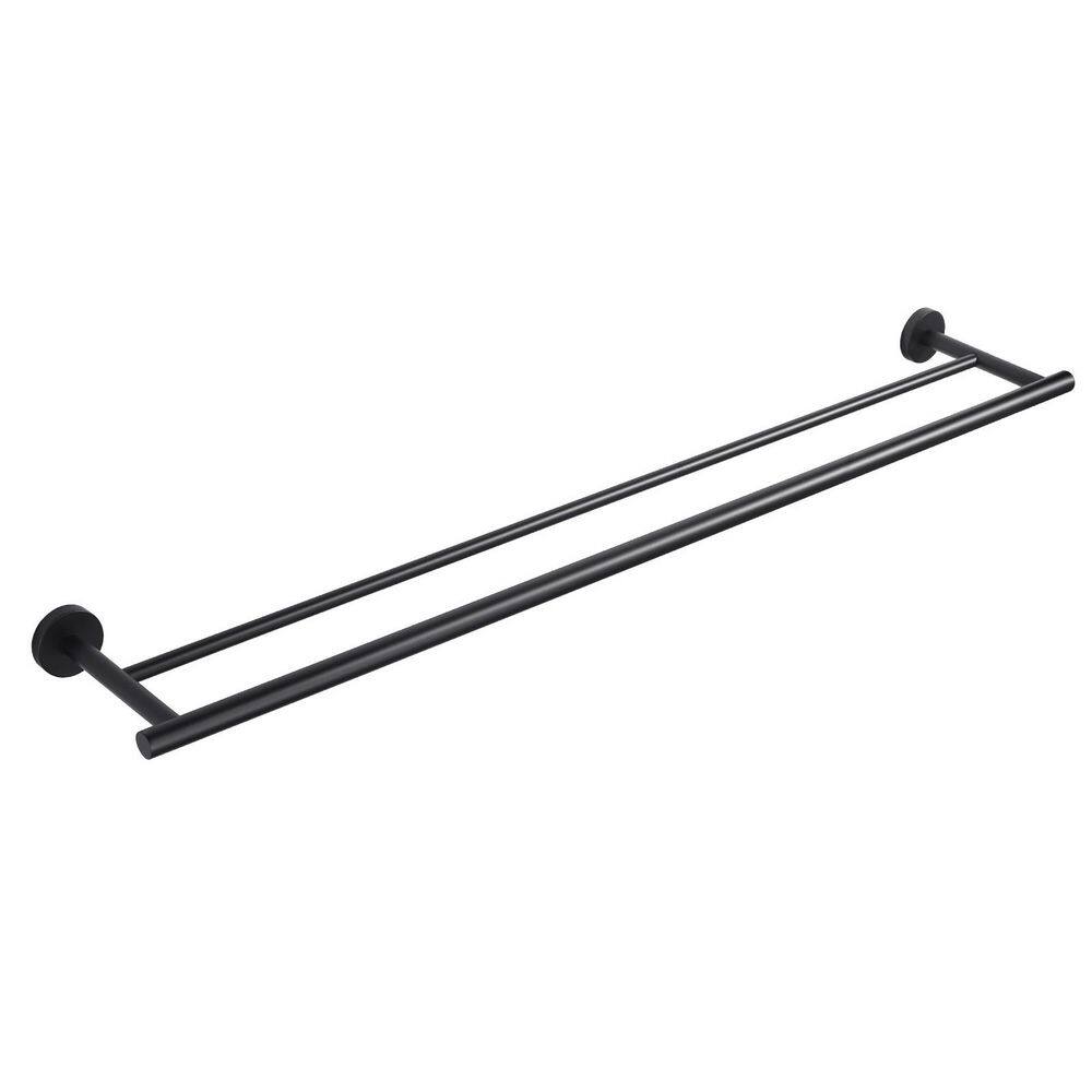 36 in. Wall Mounted Double Towel Bar in Matte Black price history on PriceWatchPro