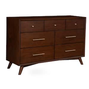 Flynn Mid Century Modern 7-Drawer Dresser, Walnut (36.5 in. H x 56 in. W x 19 in. D)