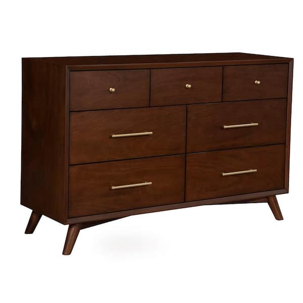 Unbranded Flynn Mid Century Modern 7-Drawer Dresser, Walnut (36.5 in. H x 56 in. W x 19 in. D)
