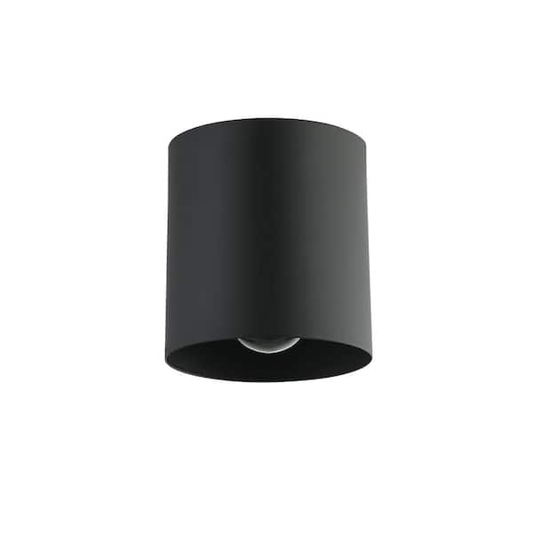 Theron 4.75 in. 1-Light Matte Black Flush Mount