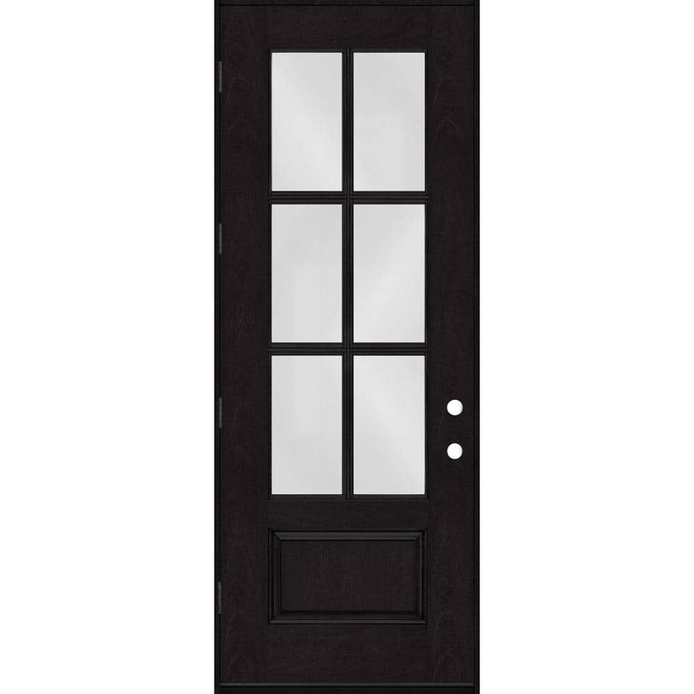 Regency 36 in. x 96 in. 3/4-6 Lite Clear Glass RHOS Onyx Stained Fiberglass Prehung Front Door price history on PriceWatchPro
