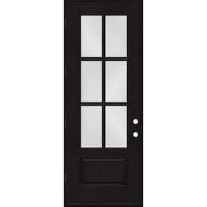 Regency 36 in. x 96 in. 3/4-6 Lite Clear Glass RHOS Onyx Stained Fiberglass Prehung Front Door