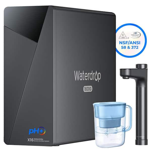 X16 Tankless RO System, NSF/ANSI 58 and 372 Certified, Alkaline Mineral PH, BPA-Free Lucid 10-Cup Water Filter Pitcher