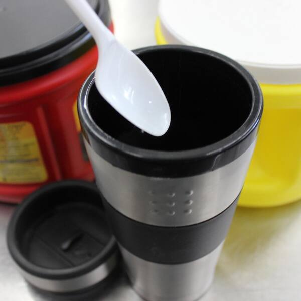 BergHOFF Orion Stainless Steel with Black Accent 16 oz. 7 in. Travel Mugs (Set of 4)