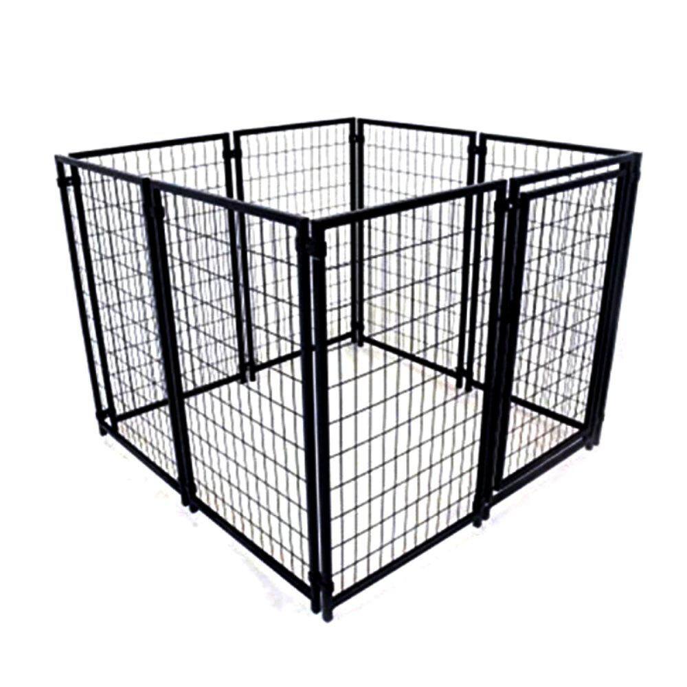 ALEKO Black Heavy Duty Metal Pet Kennel 5x5x4 ft