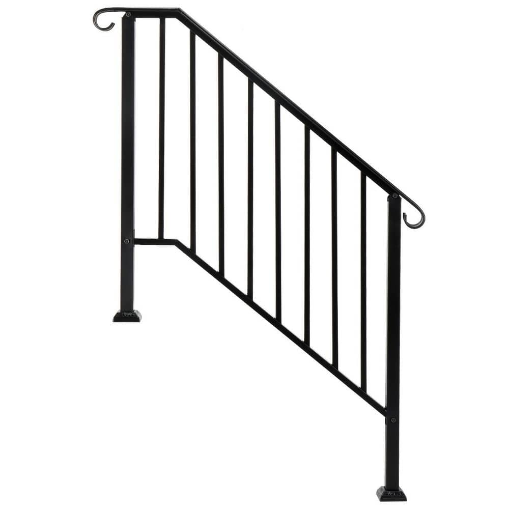 Matte Black Stainless Steel 3-Step Handrail for Stairs
