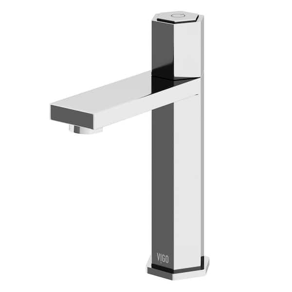 Nova Button Operated Single-Hole Bathroom Faucet in Chrome