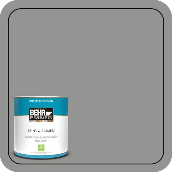 BEHR PREMIUM PLUS 1 qt. #780F-5 Anonymous Satin Enamel Low Odor Interior Paint & Primer