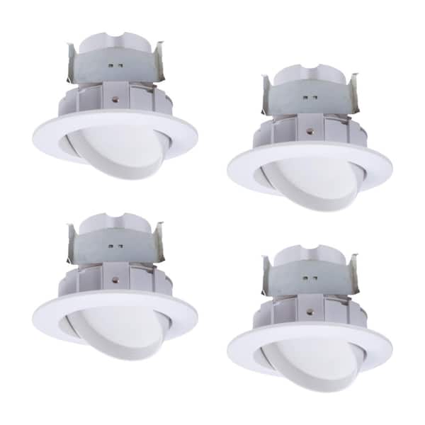 HALO 4 in. 2700K-5000K White Integrated LED Recessed Light Adjustable Gimbal Retrofit Trim with Selectable CCT (4-Pack)