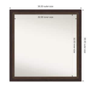 Lara Bronze 36.5 in. W x 36.5 in. H Custom Non-Beveled Wood Framed Bathroom Vanity Wall Mirror