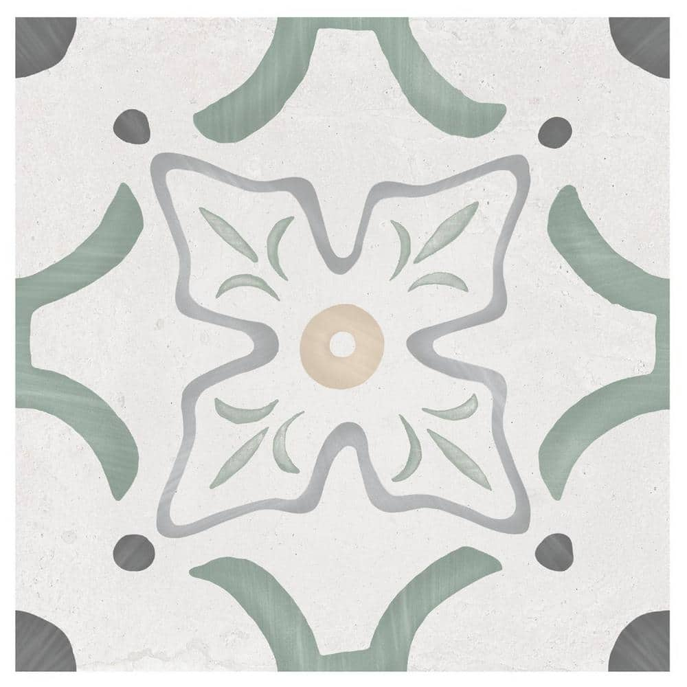 Reviews for Ivy Hill Tile Aster Flora Green 8.77 in. x 0.35 in. Matte ...