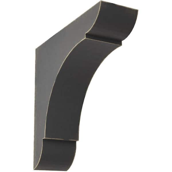 Ekena Millwork 1-3/4 in. x 6 in. x 6 in. Black Small Olympic Wood Vintage Decor Bracket