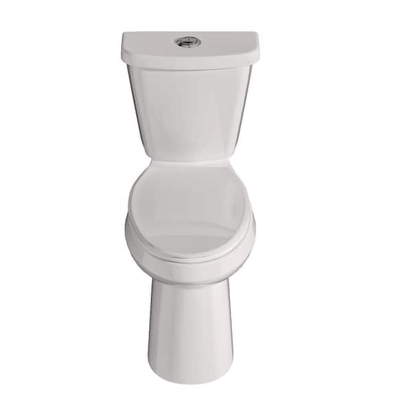 17 in. ADA Compliant Dual Flush Toilet 1.1/1.6 GPF 2-Piece Round Bowl White Toilet with Soft Close Seat Bathroom Upgrade