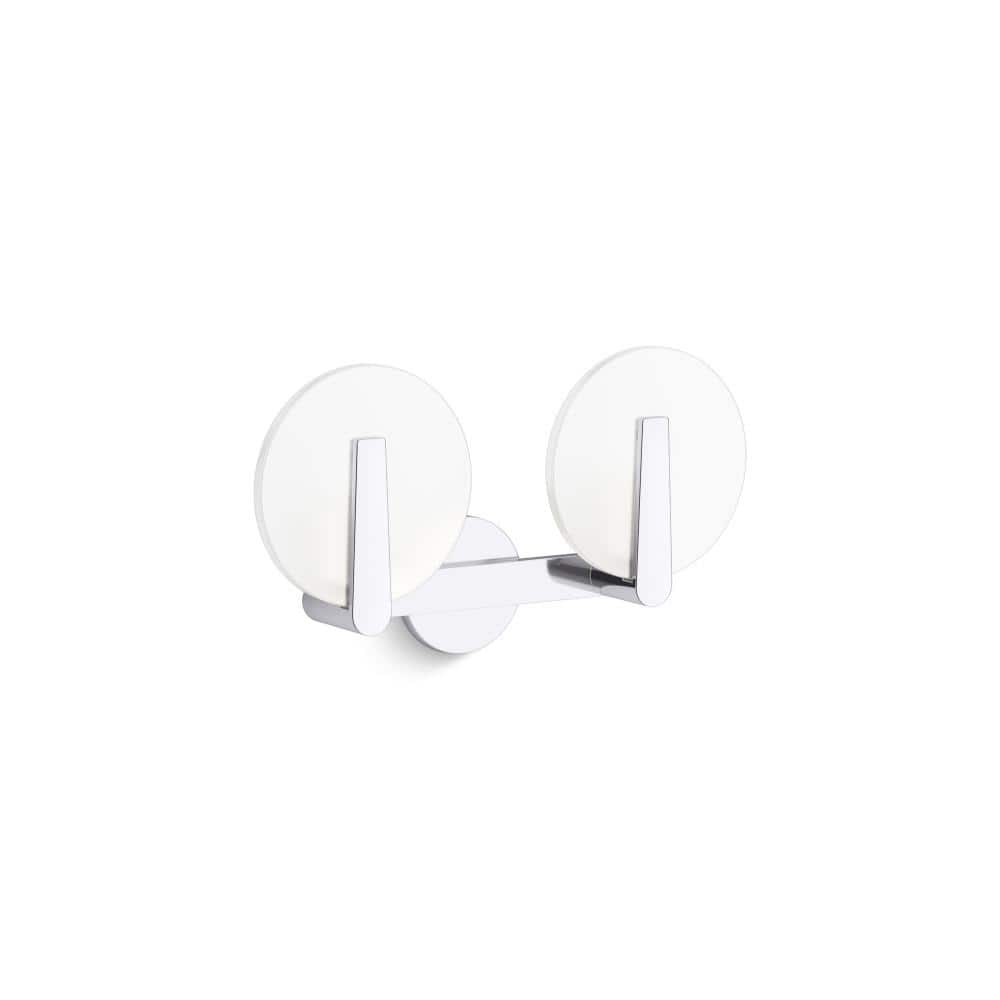 Hint 2-Light Polished Chrome Frosted Glass Wall Sconce price history on PriceWatchPro
