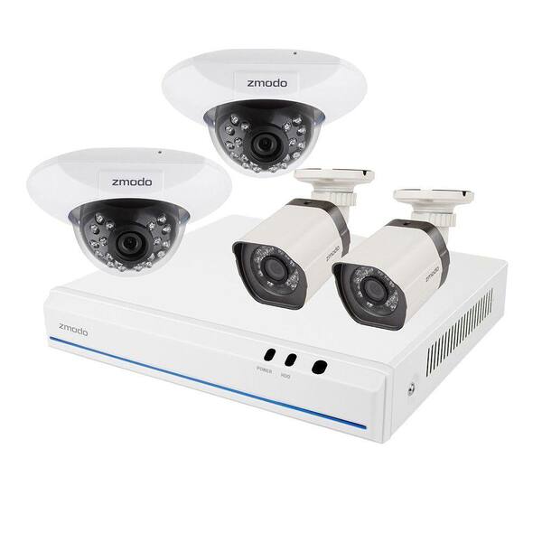 Zmodo 2nd Gen 8-Channel 720p 1TB sPoE NVR Surveillance System with (2) 720p Bullet Cameras and (2) 720p Dome Cameras