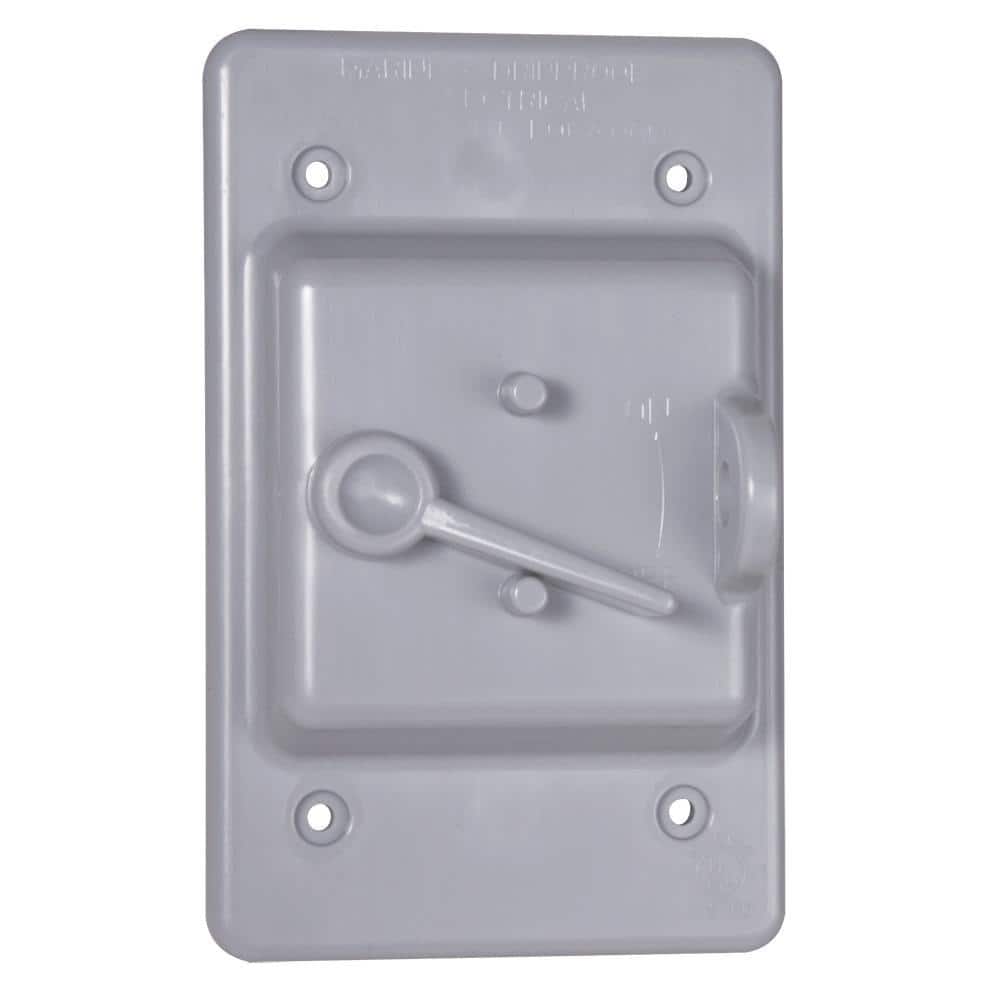 Bell Gray 1 Gang Toggle Weatherproof Switch Cover Ptc10gy The Home Depot Bell Gray 1 Gang Toggle Weatherproof