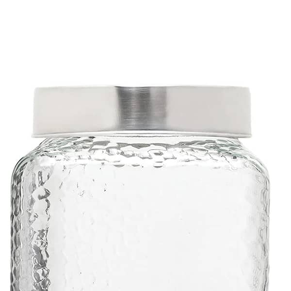 Classy Canisters 38 ounce square glass jar with bamboo lid
