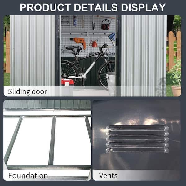 Storhaus 8 ft. W x 4 ft. D Outdoor Metal Storage Shed with Window