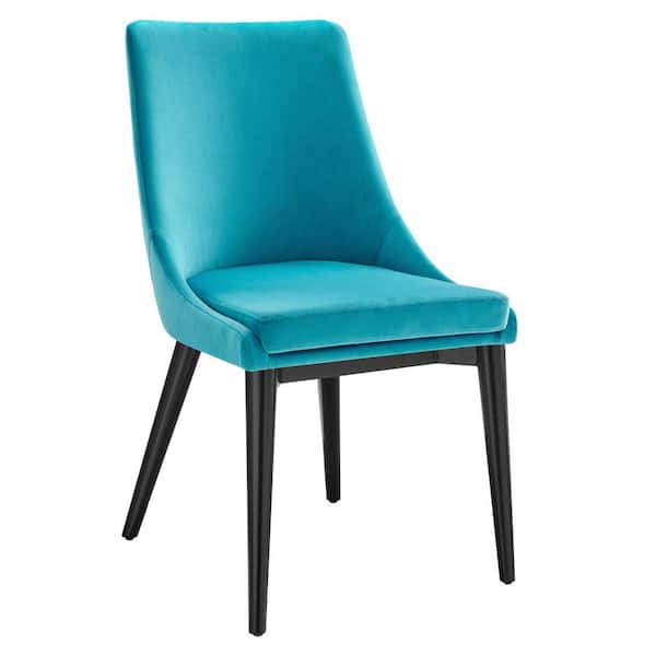 MODWAY Viscount Blue Performance Velvet Dining Side Chair