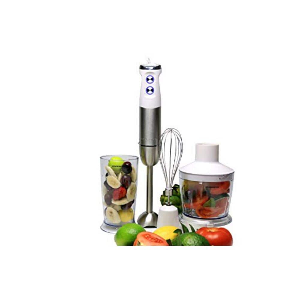 Multi-Purpose Immersion Hand Blender Set 500-Watts, Stainless Steel, 6-Speed Control, Includes Attachments