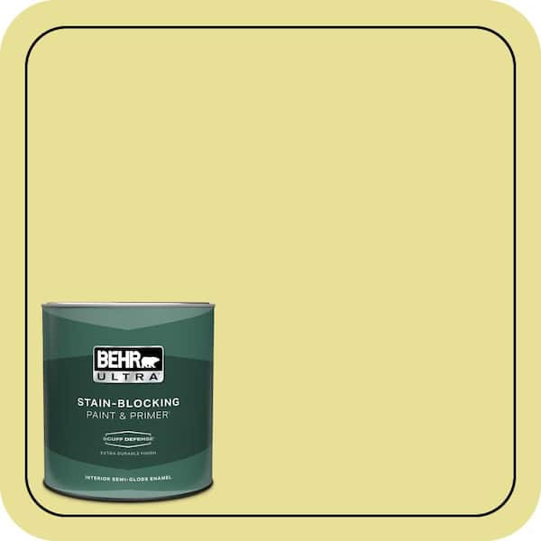 BEHR ULTRA 1 qt. #P340-3 Reviving Green Extra Durable Semi-Gloss Enamel Interior Paint & Primer