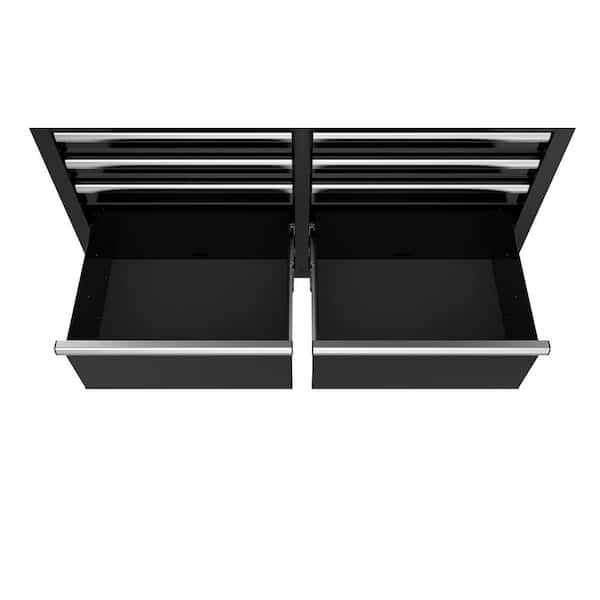 Husky - Tool Storage 46 in. W x 18 in. D 9-Drawer Mobile Workbench Cabinet in Gloss Black