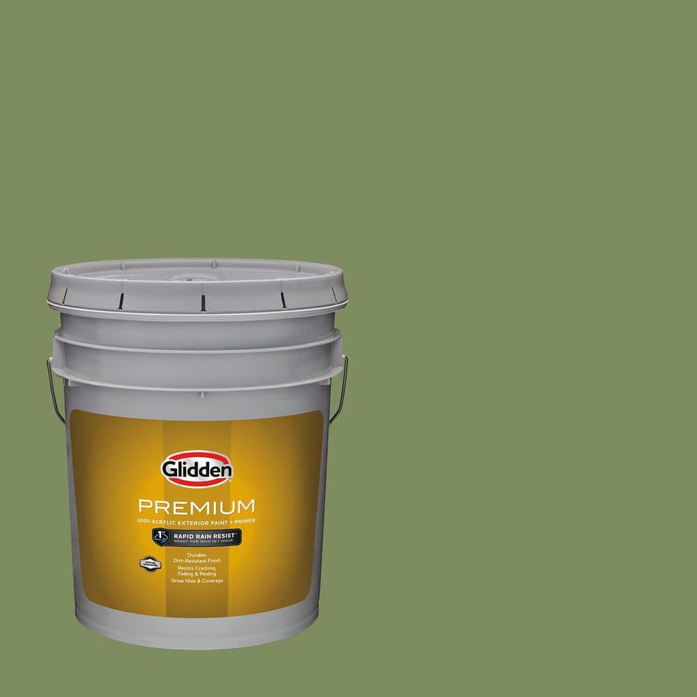 Glidden Premium 5 gal. Moss Point Green PPG1121-6 Flat Exterior
