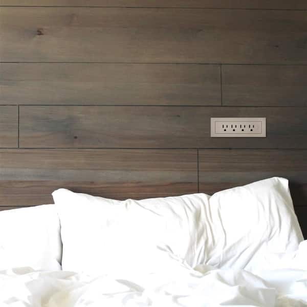 radiant 15 Amp Nickel 4-Outlet Recessed Furniture Power Strip with 6 Ft. Cord