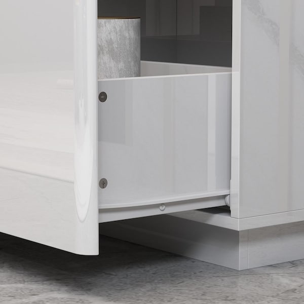FUFU&GAGA 70.8 in. W x 14.5 in. D x17.3 in. H, White Smooth