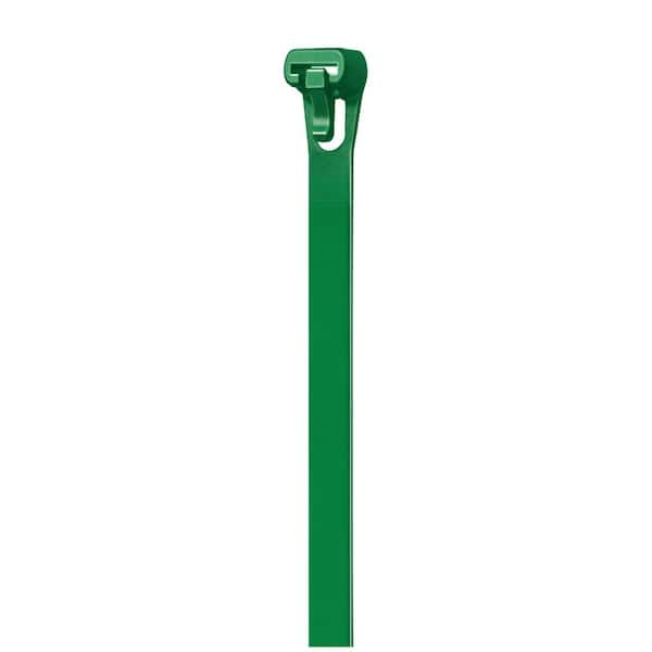 Unbranded 8 in. Reusable Releasable UL 21 Rated Cable Zip Ties (100-Pack) (Green)