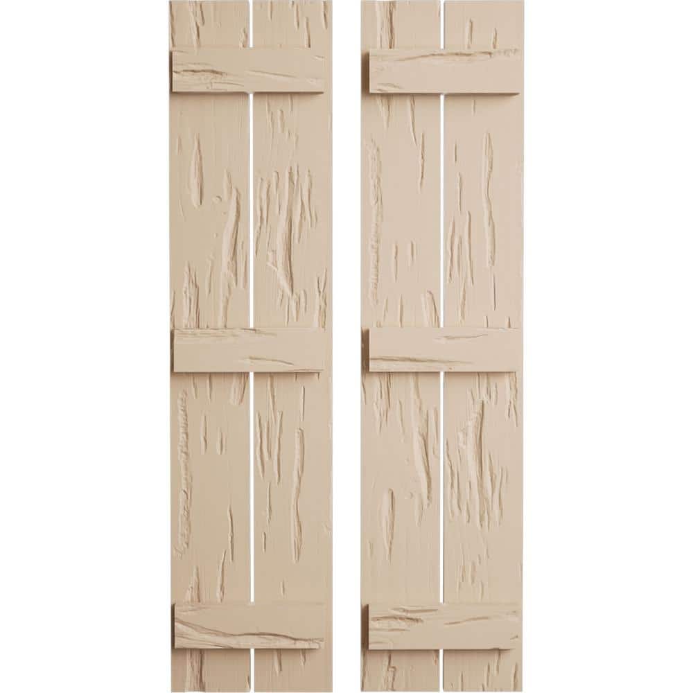 11.5 in. x 78 in. Timberthane Polyurethane 2-Board Spaced Board-n-Batten Pecky Cypress Faux Wood Shutters Pair price history on PriceWatchPro