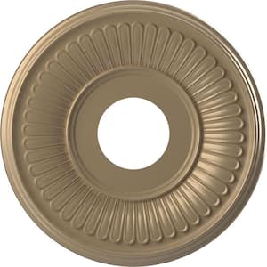 13" O.D. x 3-1/2" I.D. x 3/4" P Berkshire Thermoformed PVC Ceiling Medallion in Universal Metallic Champagne Mist