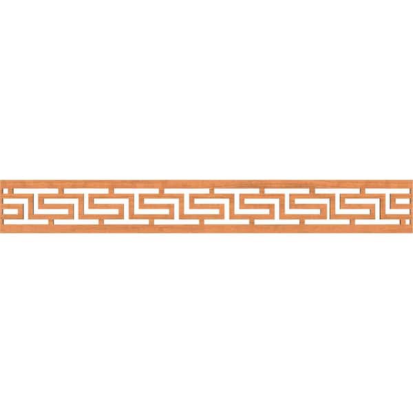 Ekena Millwork Tulum Fretwork 0.25 in. D x 46.5 in. W x 6 in. L Cherry Wood Panel Moulding