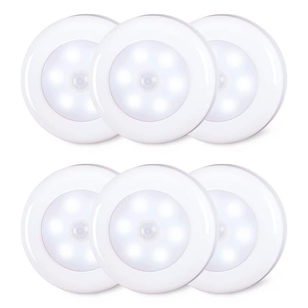 Cool White LED Puck Light Lamp with Motion Sensor, 6 Pack, Stick-on Under Cabinet Lighting for Kitchen, Closet, Stairs price history on PriceWatchPro