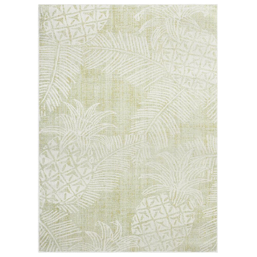 Tommy Bahama Malibu Pineapple Green/Ivory 8 ft. x 10 ft. Indoor/Outdoor
