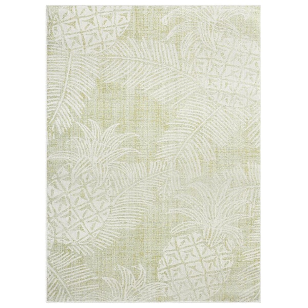 Tommy Bahama Malibu Pineapple Green/Ivory 8 ft. x 10 ft. Indoor/Outdoor Area Rug