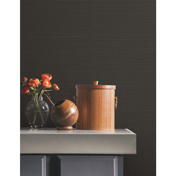 Natural Sisal Black Peel and Stick Grasscloth Wallpaper