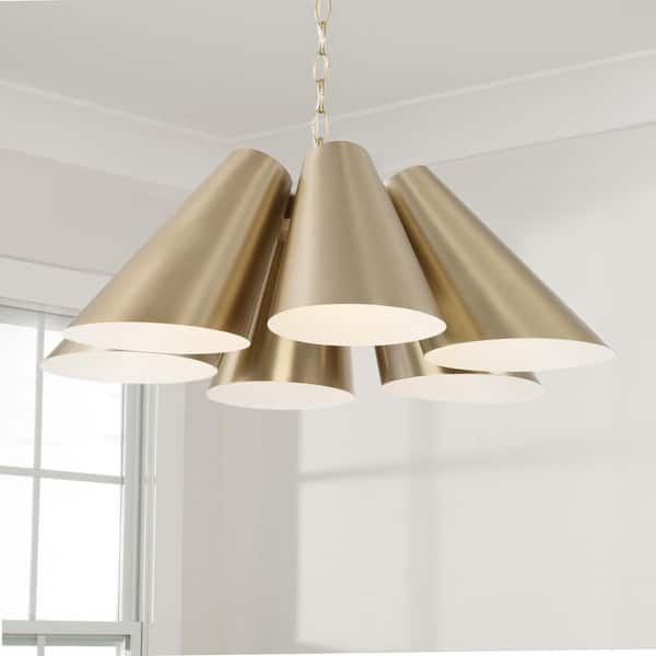 Capital Lighting Fixture Company Leo 60-Watt 6-Light Matte Brass