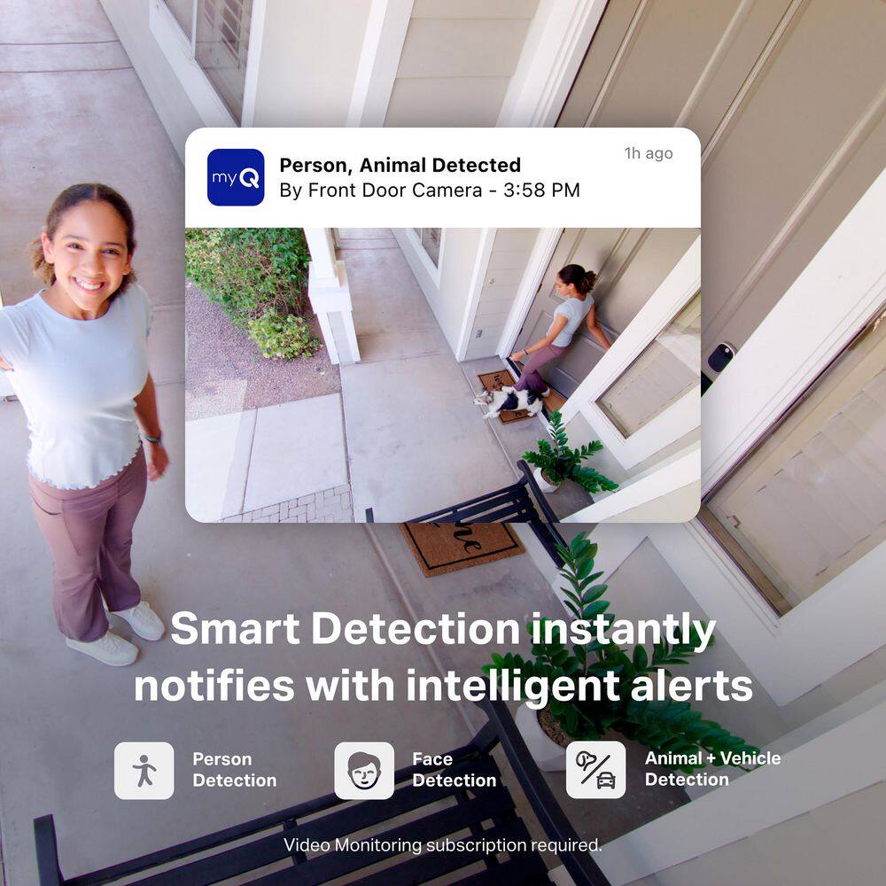 myQ Smart White Wireless Outdoor Security Camera with Night Vision