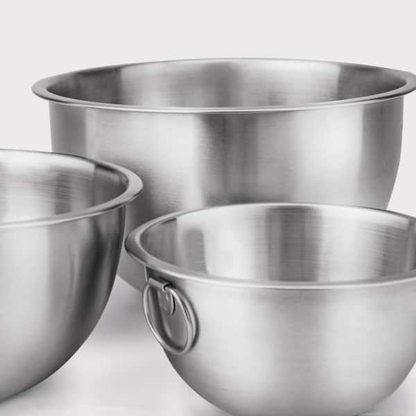 3pc (5qt, 3qt & 1.5qt) Stainless Steel Non-slip Mixing Bowls (no