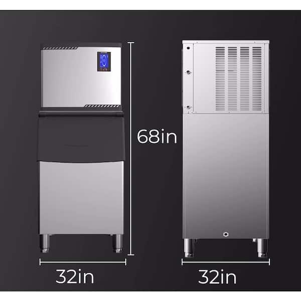 500 lbs. Freestanding Portable Commercial Ice Maker in Stainless Steel