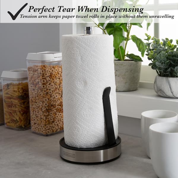 Kitchen Details Paper Towel Holder with Deluxe Tension Arm - Black