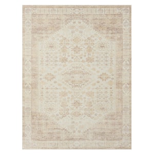 Melody Beige/Ivory 7 ft. 10 in. x 9 ft. 10in. Contemporary Power-Loomed Border Rectangle Area Rug