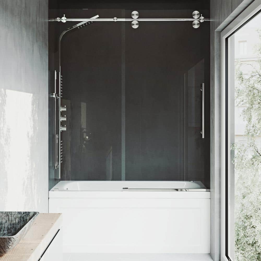 Elan 72" Frameless Sliding Tub Door with Clear Tempered Glass