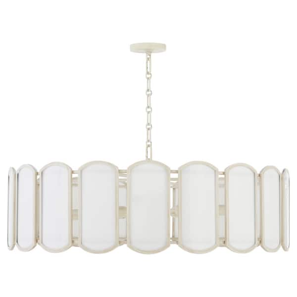 Quorum Belleview 8 Light Pendant – Washed Oak