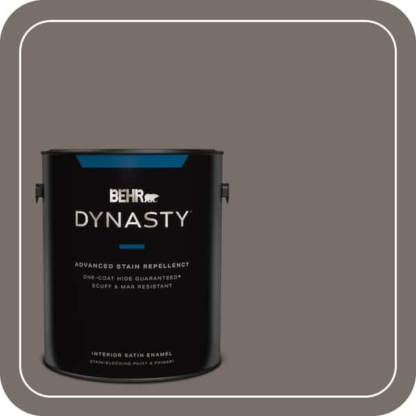 BEHR DYNASTY 1 gal. #BNC-37 Gray Owl Satin Enamel Interior Stain-Blocking Paint and Primer
