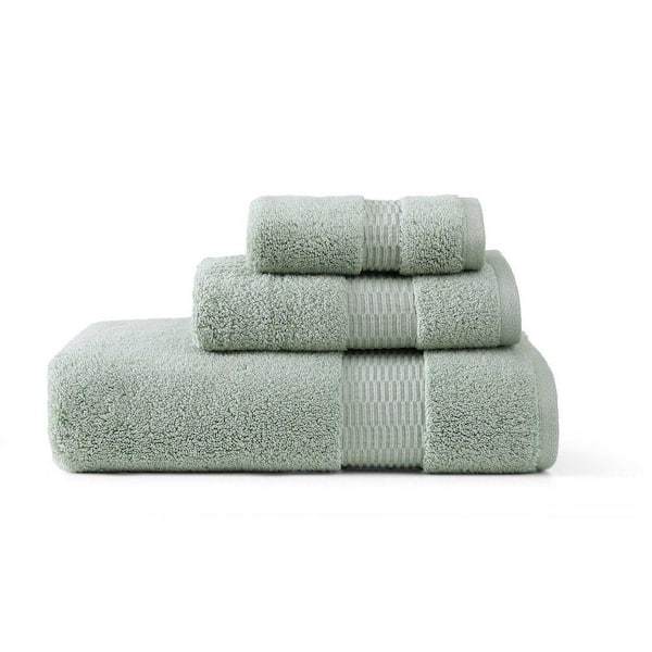 Long Branch 3-Piece Sage Green Terry Cotton Towel Set